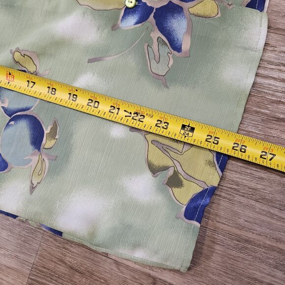 Vtg Courtenay Floral Fruit Print Top Womens Size S Green Blue Artsy Cottage Retr - Picture 9 of 9